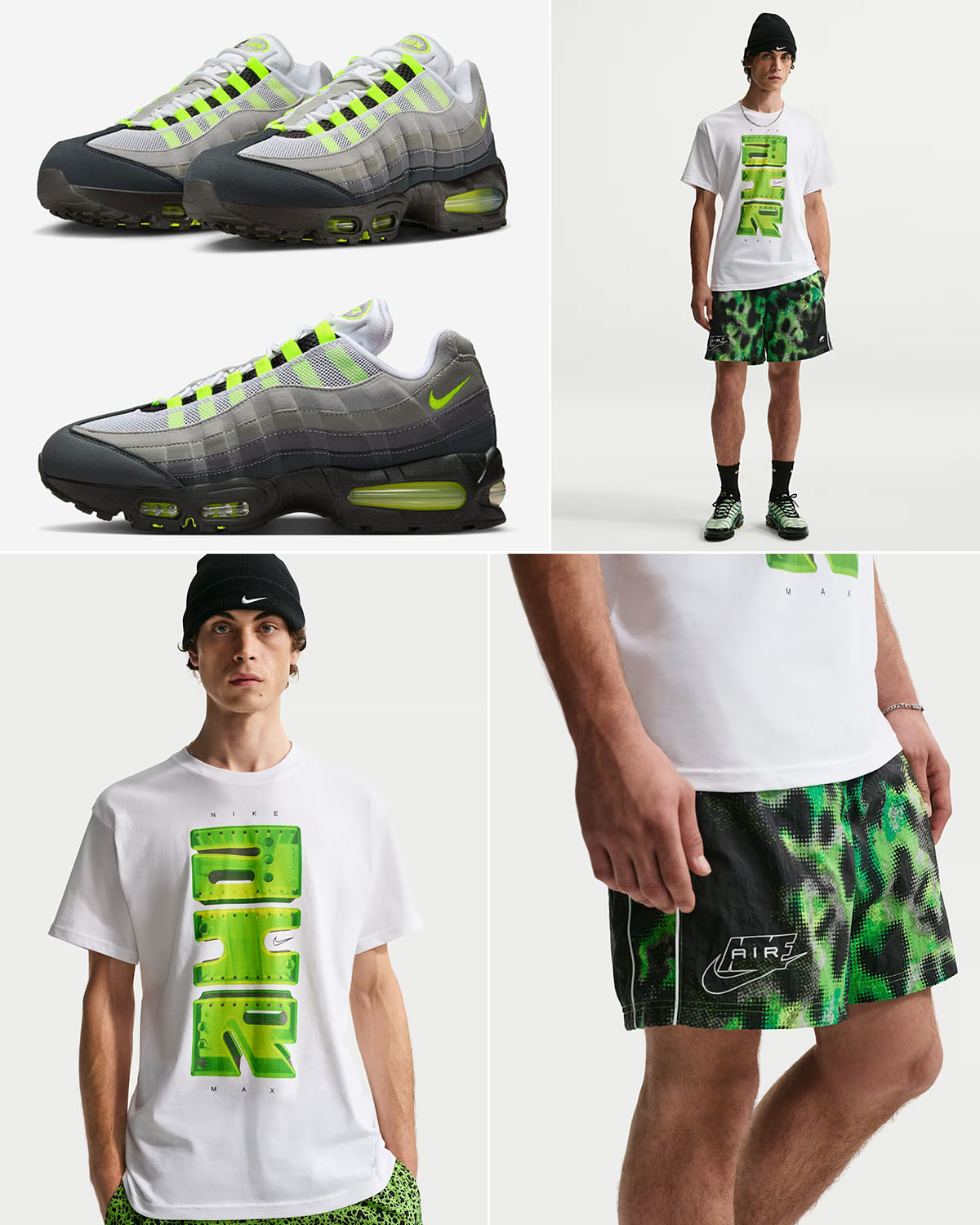 Nike Air Max 95 OG Neon Big Bubble 2026 x Nike Air Mens T Shirt and Shorts Outfit
