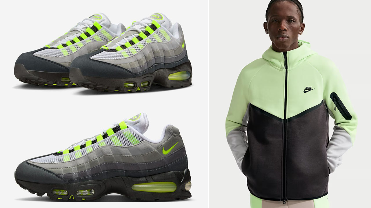 Nike Air Max 95 OG Neon Big Bubble 2026 x Nike Tech Fleece Hoodie Pants