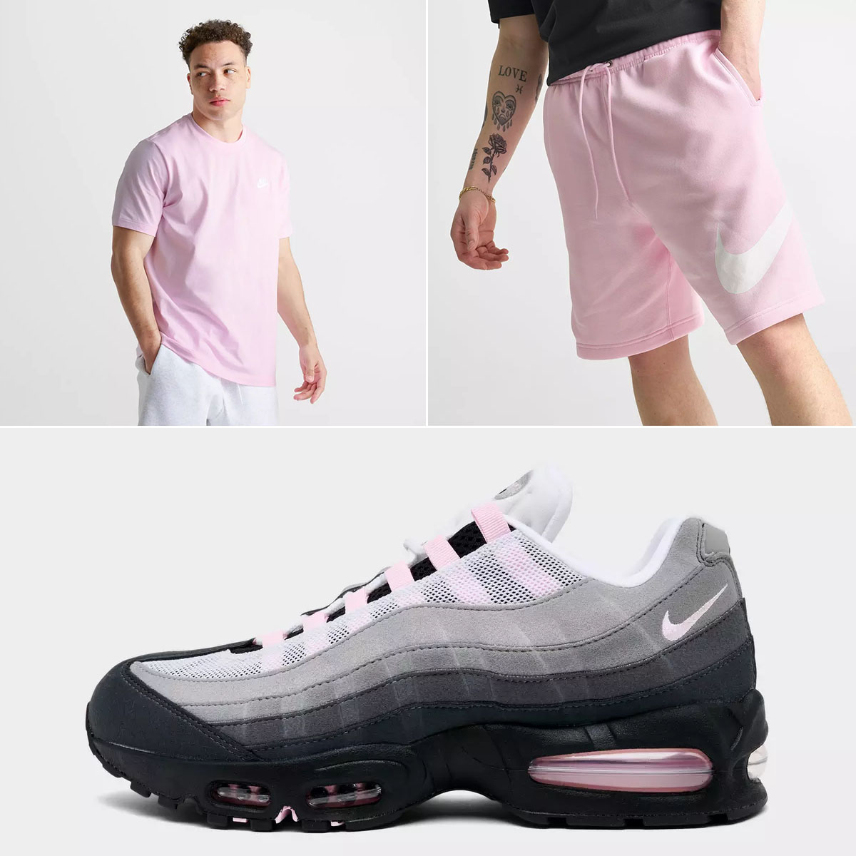 Nike Air Max 95 Pink Foam Big Bubble 2026 Mens Sneakers Shirt Shorts Outfit