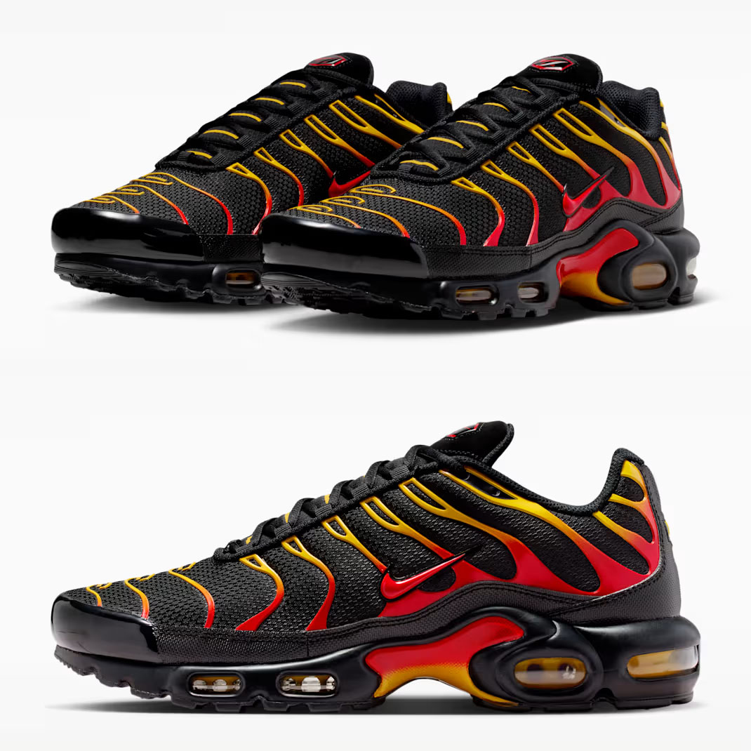 Nike Air Max Plus Black University Gold Red Mens Sneakers DM0032-030