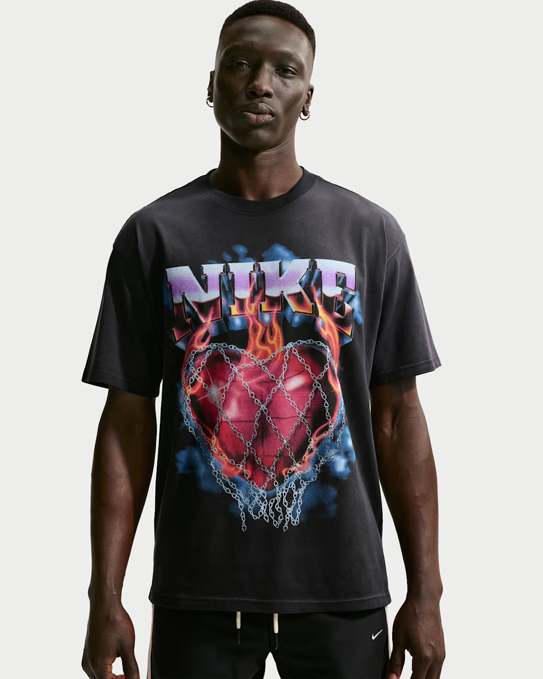 Nike Basketball Heart Love Mens T Shirt Black
