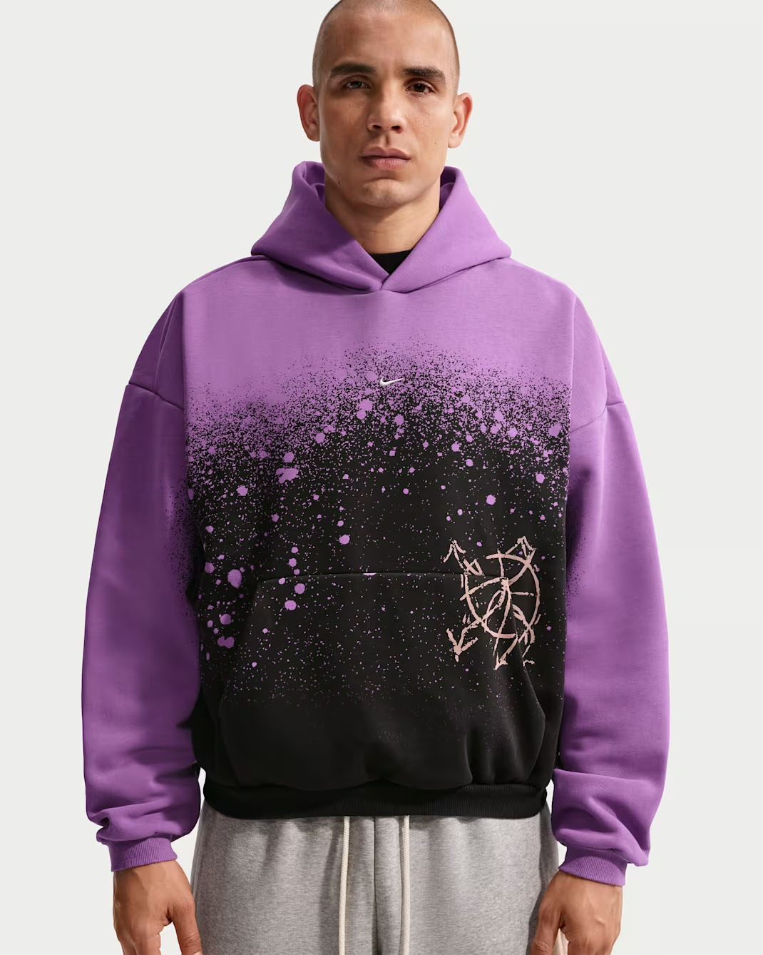 Nike Basketball Unseen Hours Standard Issue Mens Hoodie Black Bright Violet 1