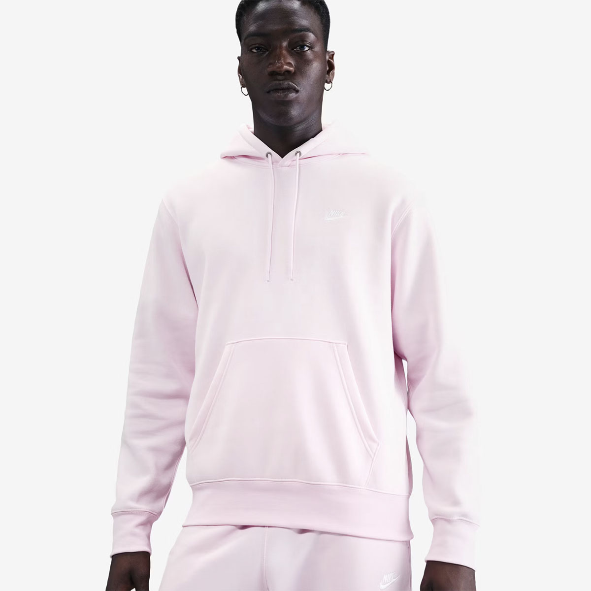 Nike Club Fleece Mens Hoodie Pink Foam