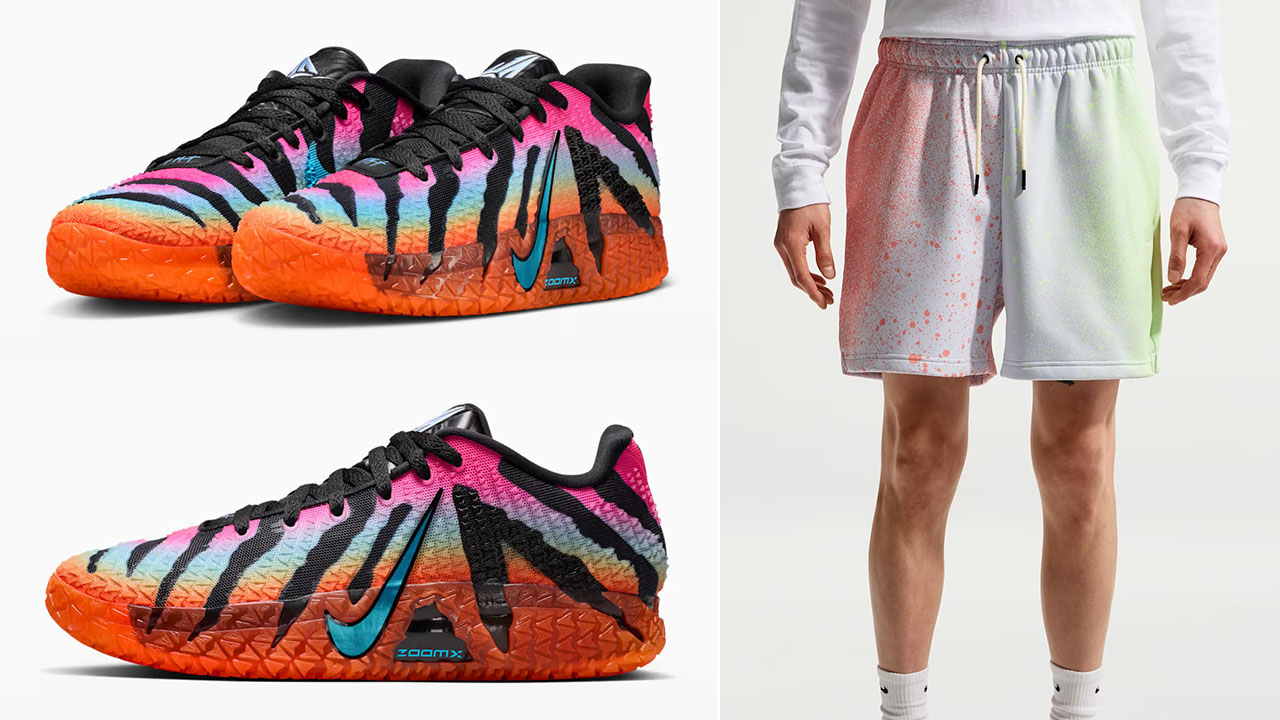 Nike Ja 3 Tri State Sneakers x Nike Basketball Unseen Hours Mens Shorts Orange Pulse