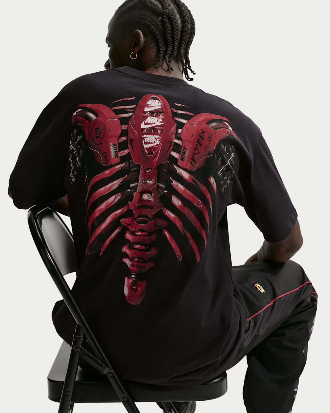 Nike Sportswear Air Max Exoskeleton Men's Max90 T-Shirt Black Team Crimson 2