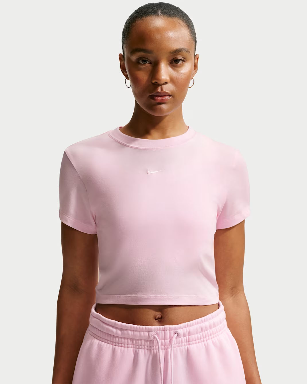Nike Sportswear Chill Knit Women's Cropped T-Shirt Pink Foam