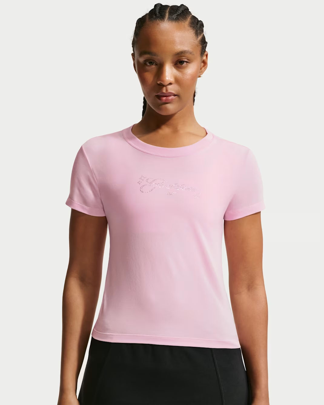 Nike Sportswear Chill Knit Women's Slim Cropped T-Shirt Pink Foam