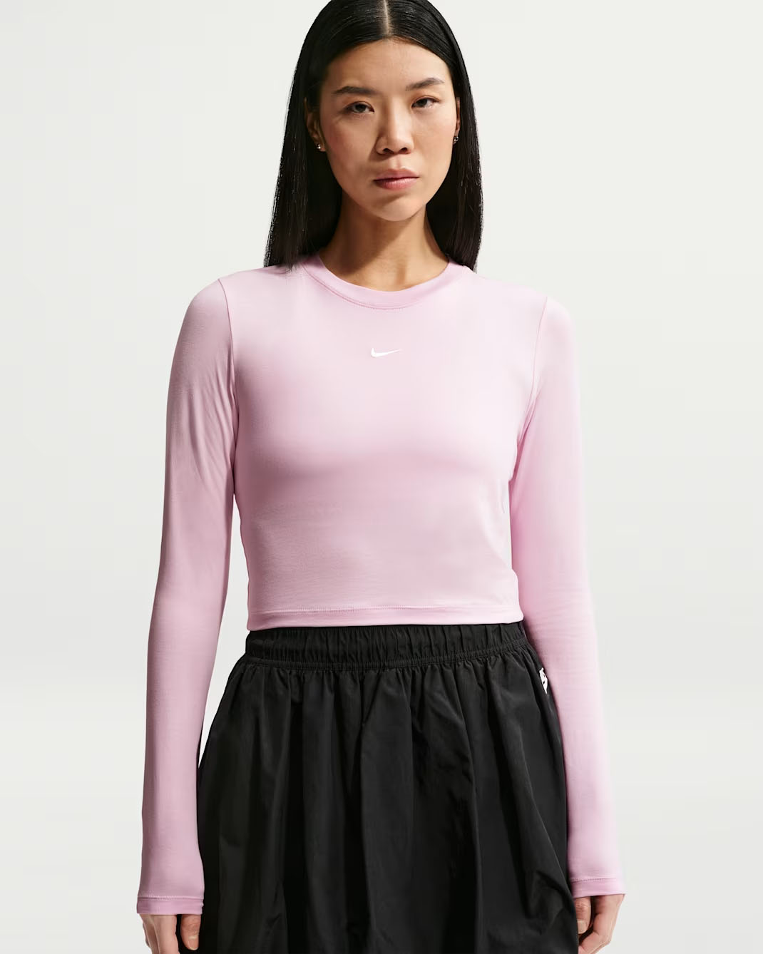Nike Sportswear Chill Knit Women's Slim Long-Sleeve Cropped Top Pink Foam