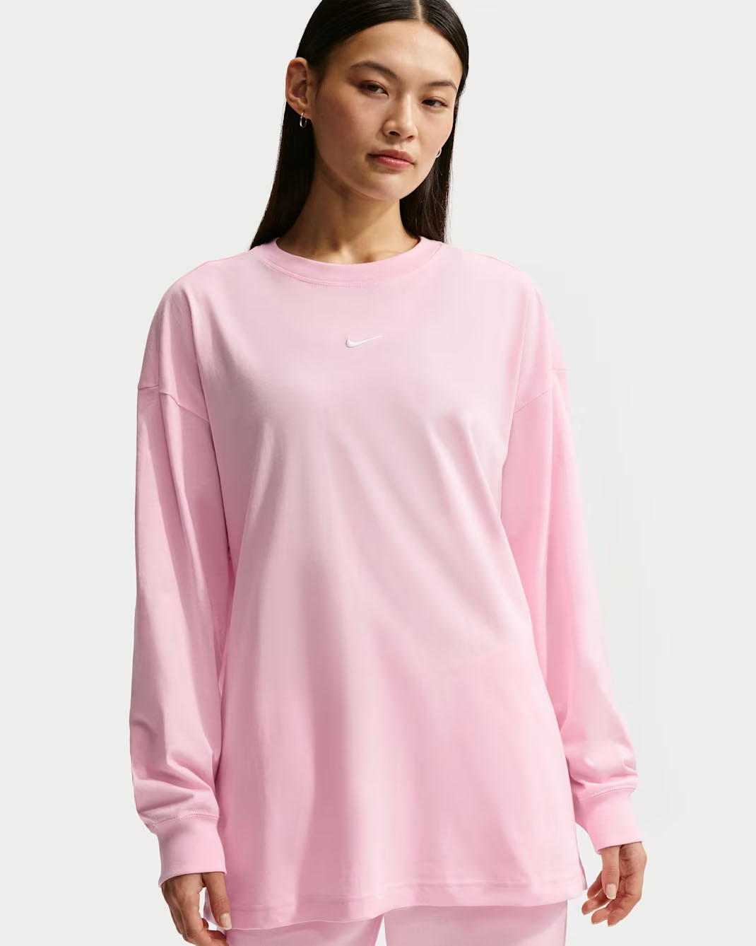 Nike Sportswear Classic Women's Oversized Long-Sleeve T-Shirt Pink Foam