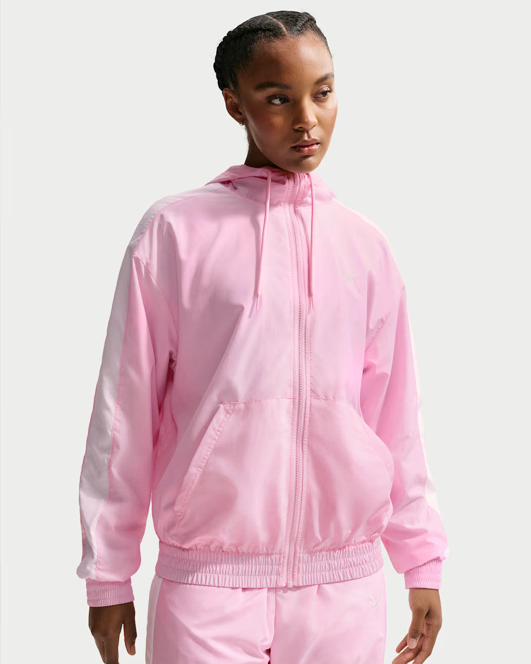 Nike Sportswear Classic Wovens Women's Loose UV Hooded Jacket Pink Foam