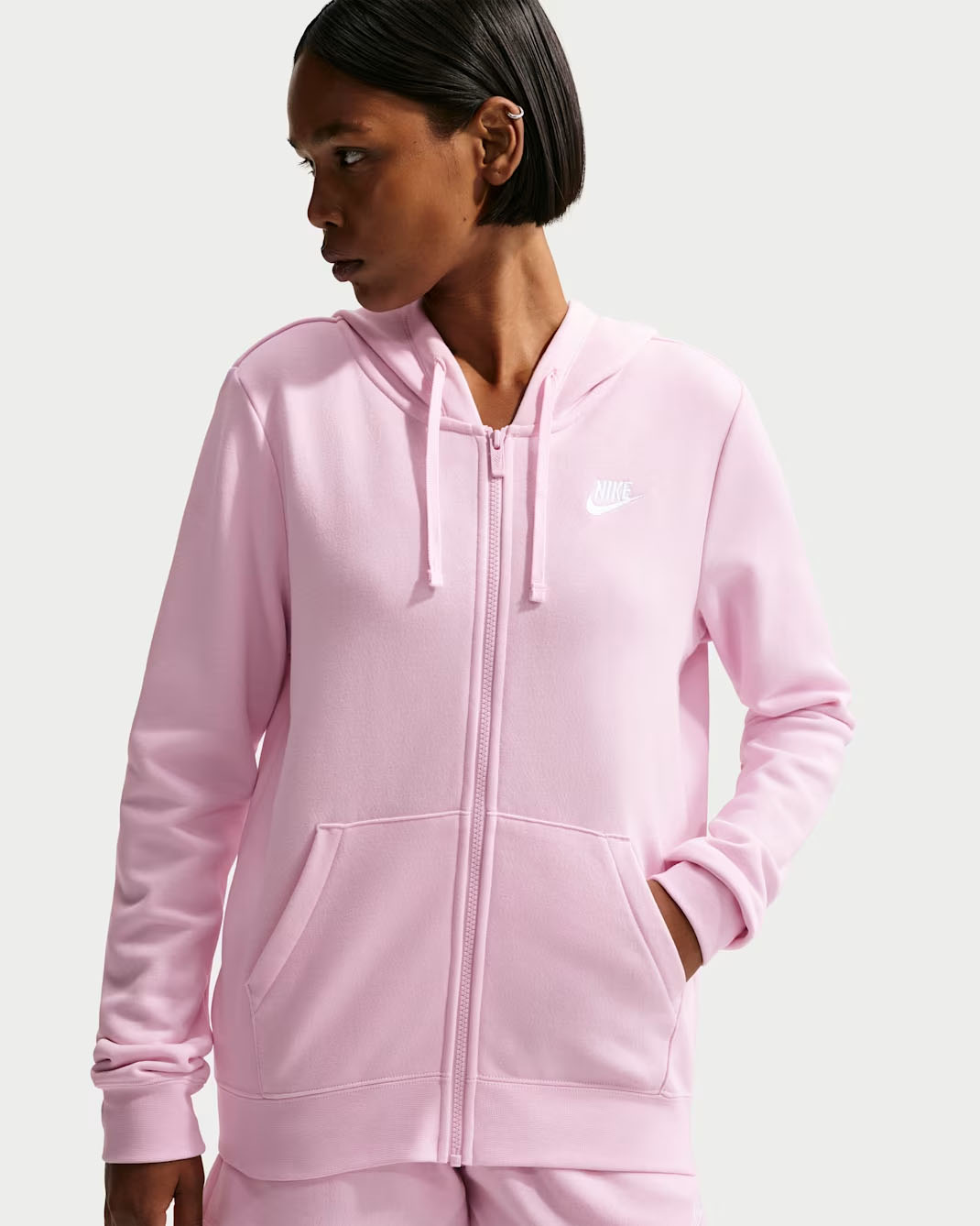 Nike Sportswear Club Fleece Women's Full-Zip Hoodie Pink Foam