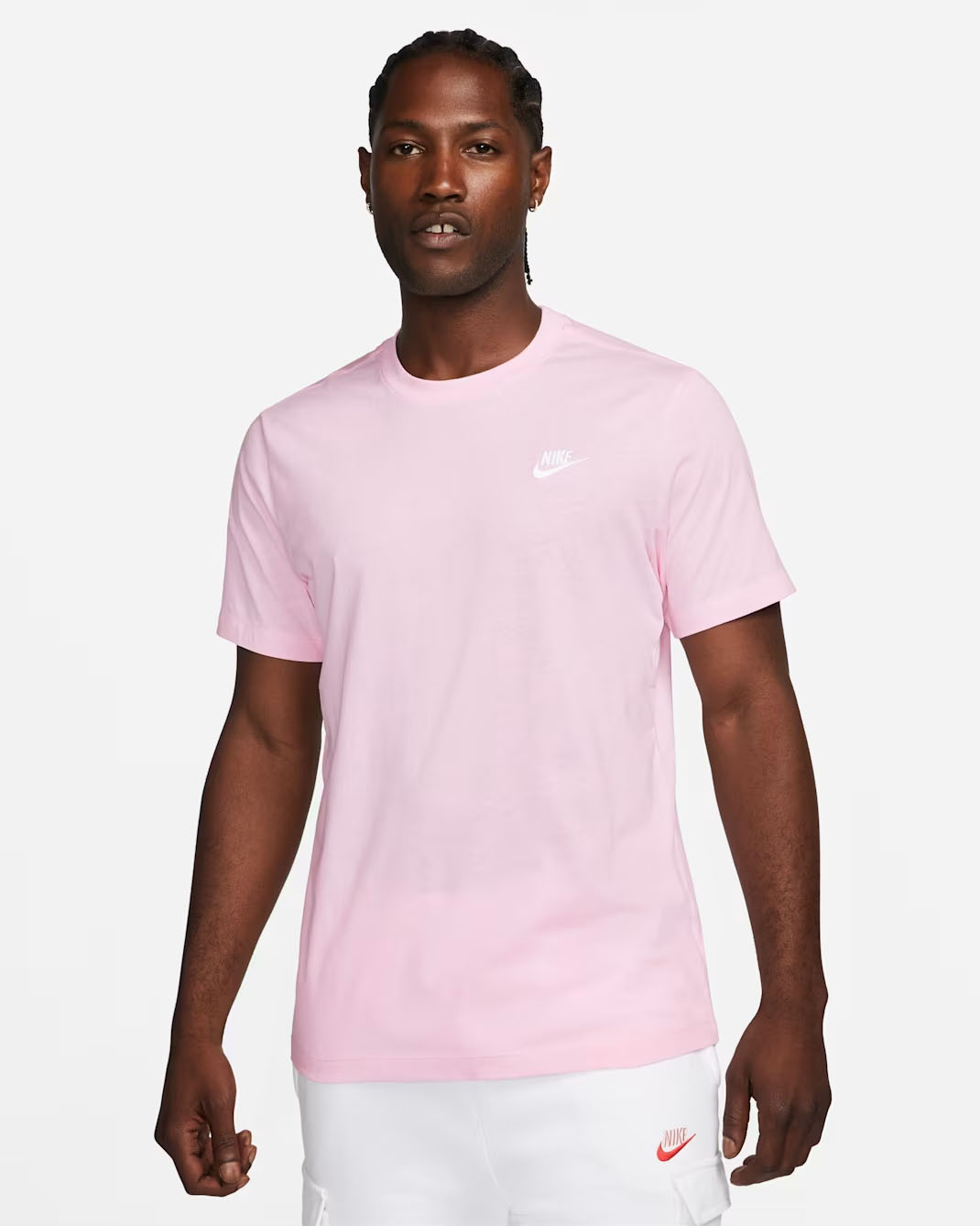 Nike Sportswear Club Men's T-Shirt Pink Foam White