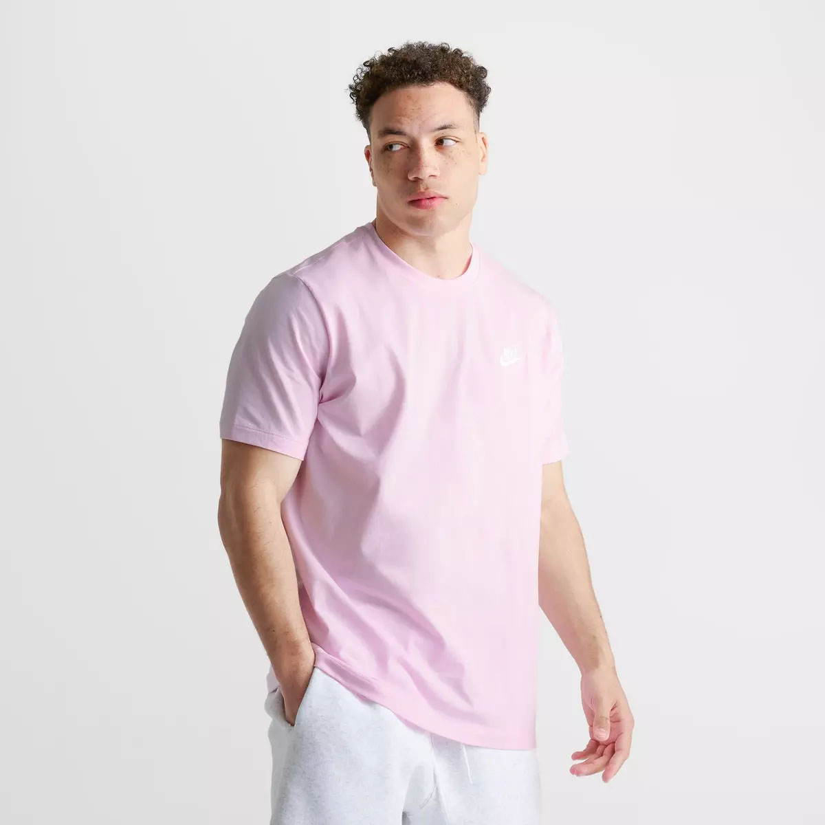 Nike Sportswear Club Men's T-Shirt Pink Foam