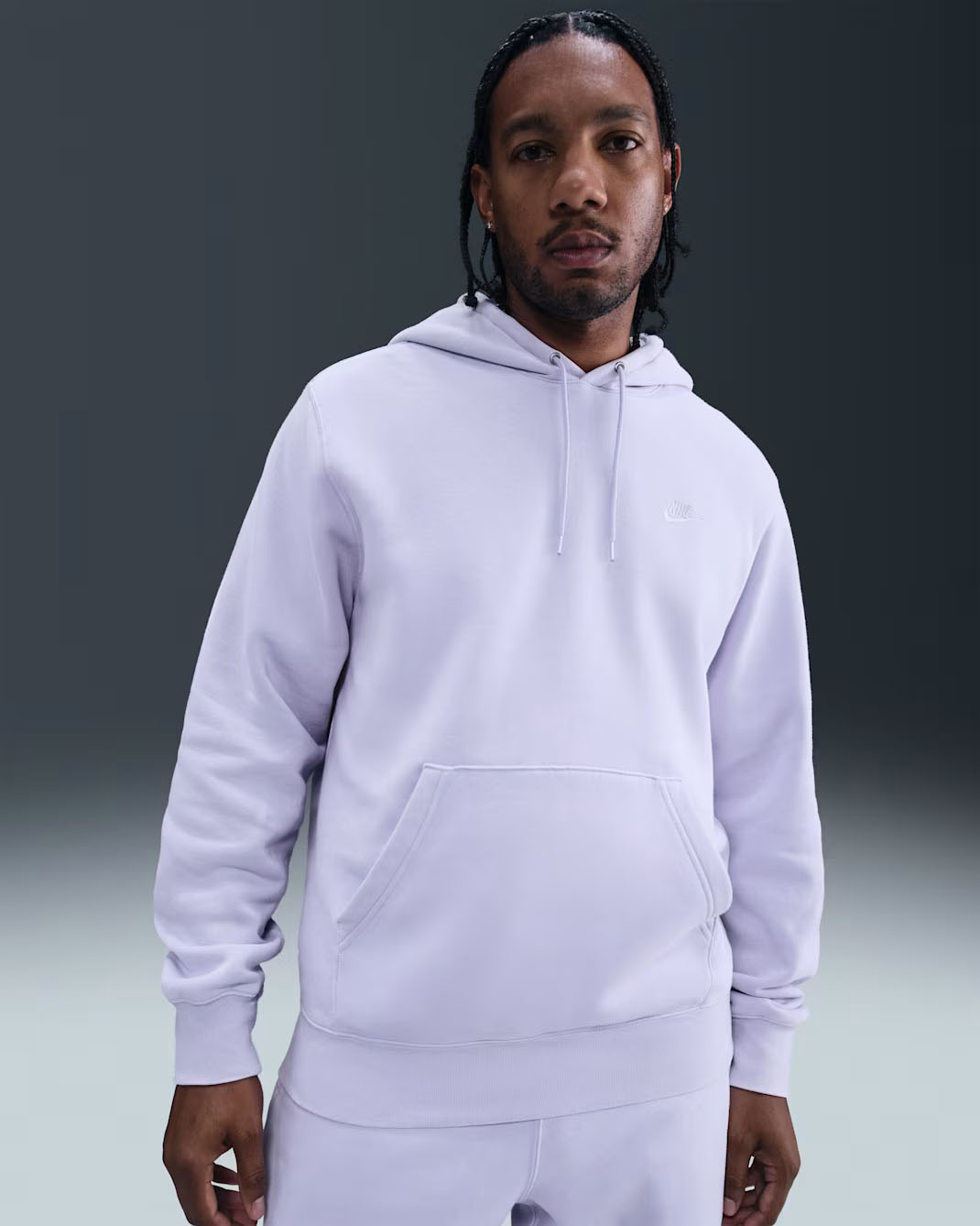 Nike Sportswear Club Men's Washed Fleece Hoodie Ghost