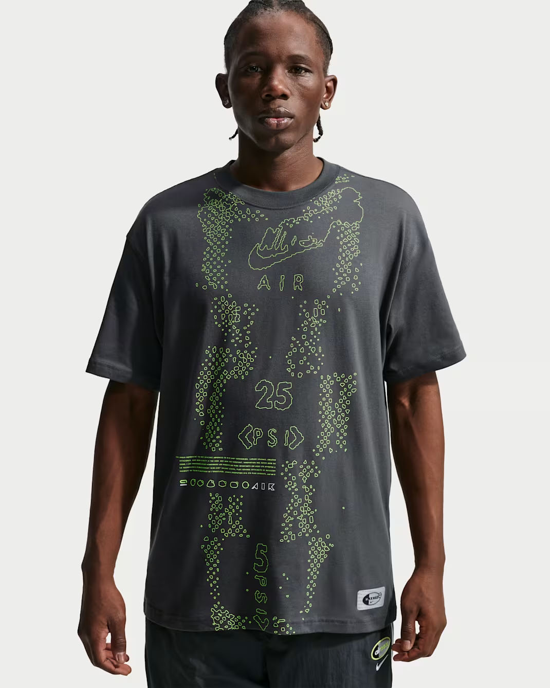 Nike Sportswear Men's Max90 T-Shirt Dark Smoke Grey Neon Yellow
