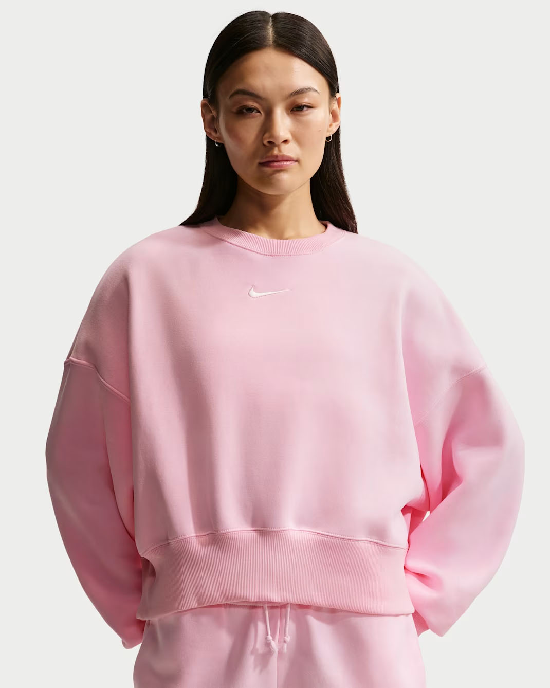 Nike Sportswear Phoenix Fleece Women's Over-Oversized Crew-Neck Sweatshirt Pink Foam