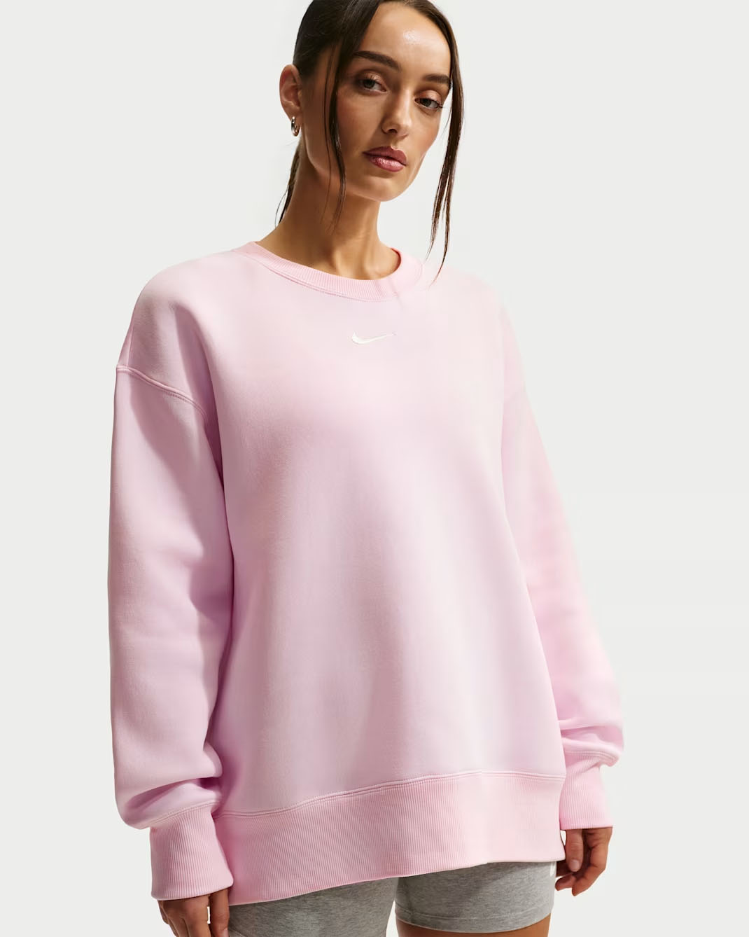 Nike Sportswear Phoenix Fleece Women's Oversized Crew-Neck Sweatshirt Pink Foam