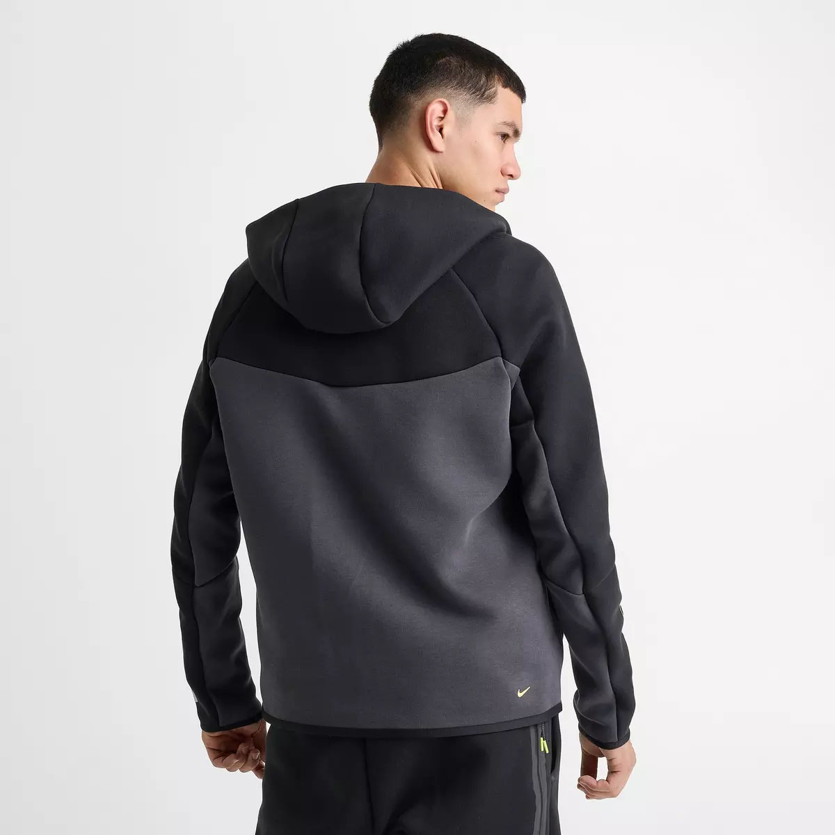 Nike Tech Fleece Mens Full Zip Windrunner Hoodie Jacket Black Grey Neon Yellow 2