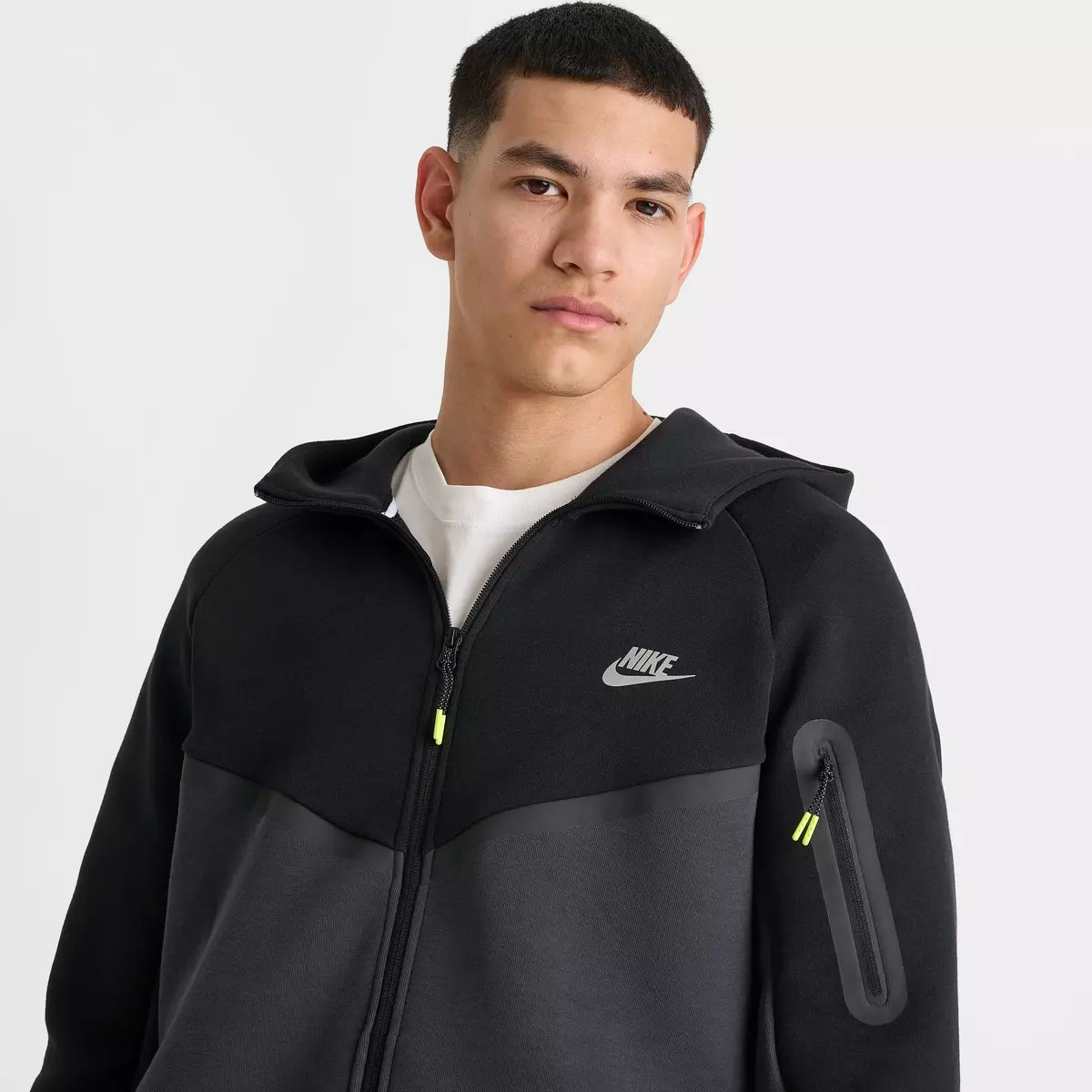 Nike Tech Fleece Mens Full Zip Windrunner Hoodie Jacket Black Grey Neon Yellow 3