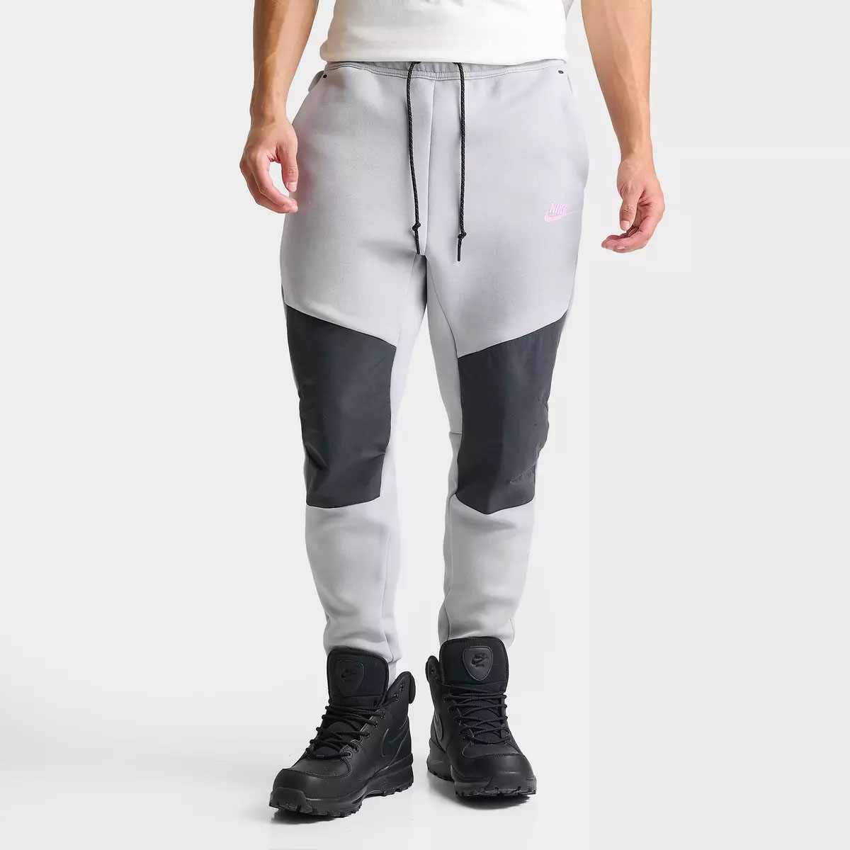 Nike Tech Fleece Men's Jogger Pants Smoke Grey Pink Foam 1