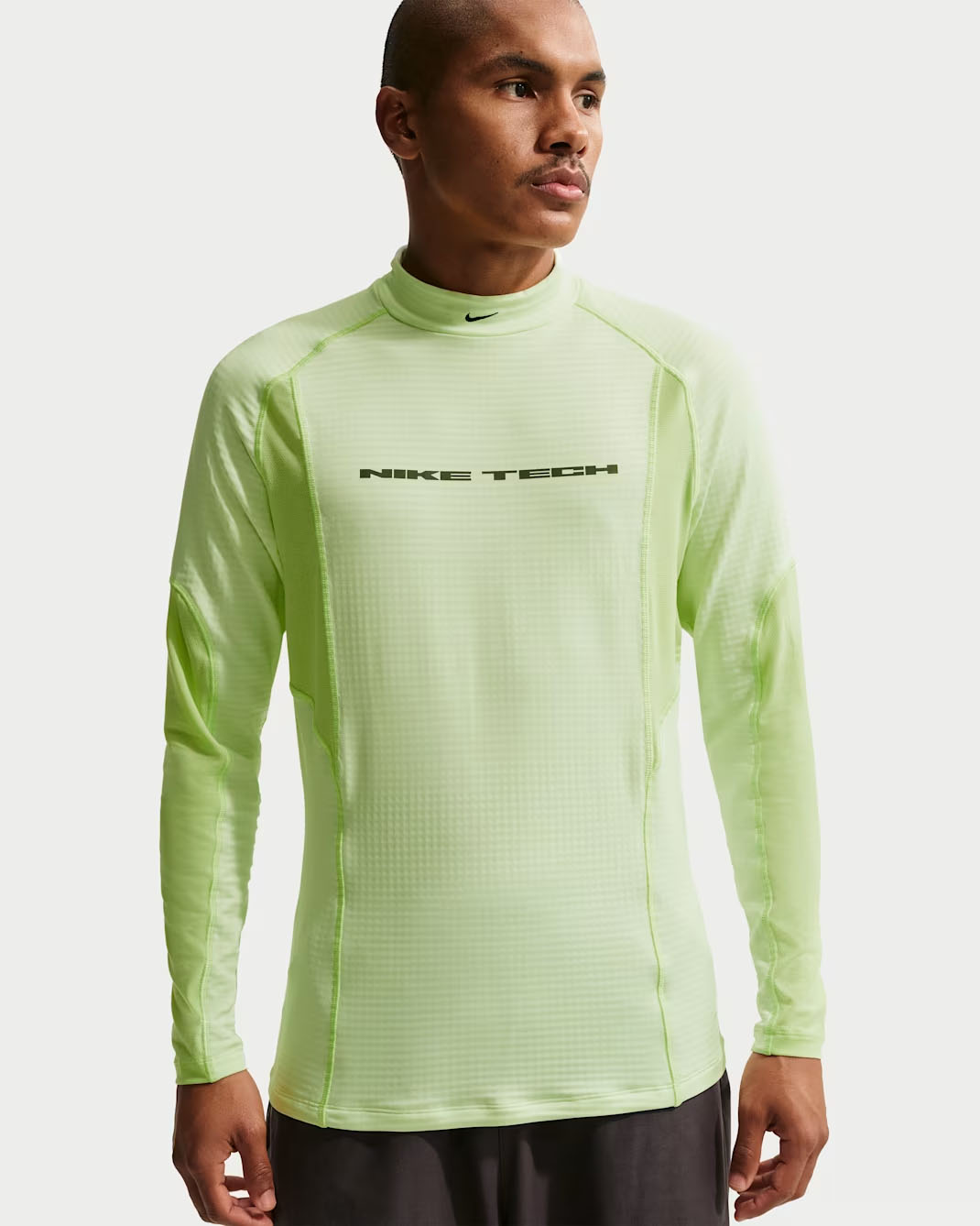 Nike Tech Men's Base Layer Long Sleeve Top Volt Light Liquid Lime Black 1