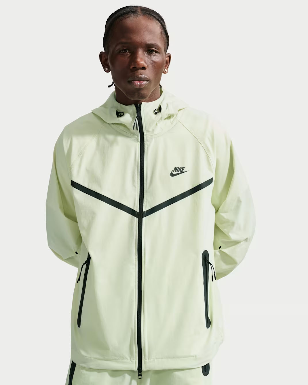 Nike Tech Men's Dri-FIT Woven Full-Zip Windrunner Jacket Light Liquid Lime Black