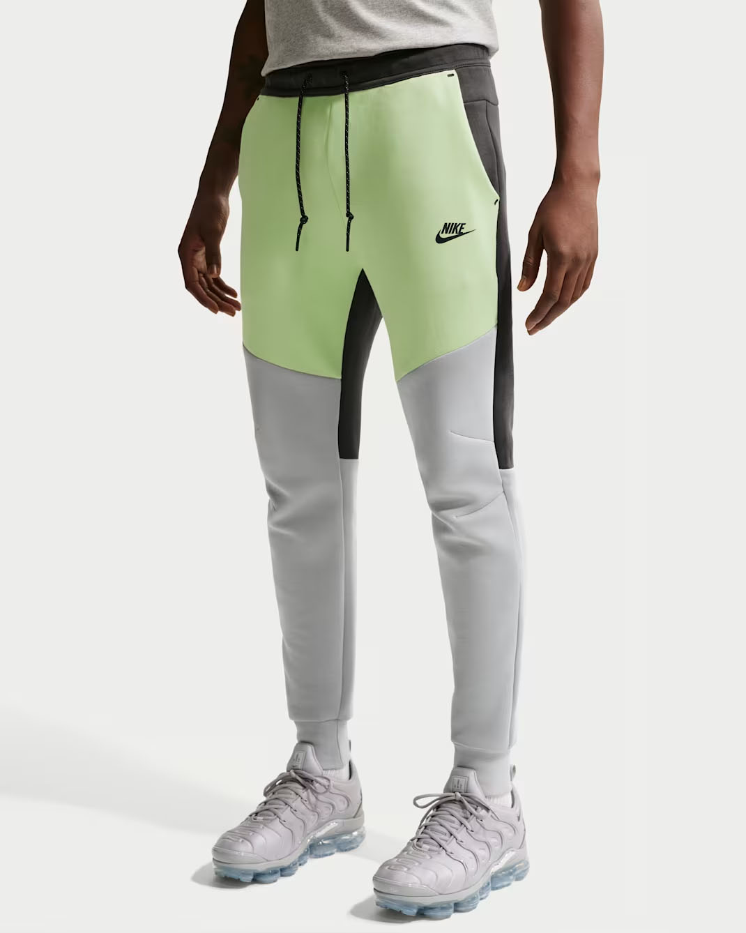 Nike Tech Men's Fleece Jogger Pants Light Liquid Lime Anthracite Light Smoke Grey Black 1