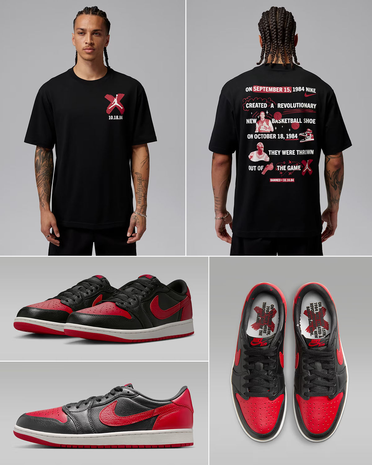 Air Jordan 1 Low OG Banned Black T Shirt to Match Sneakers