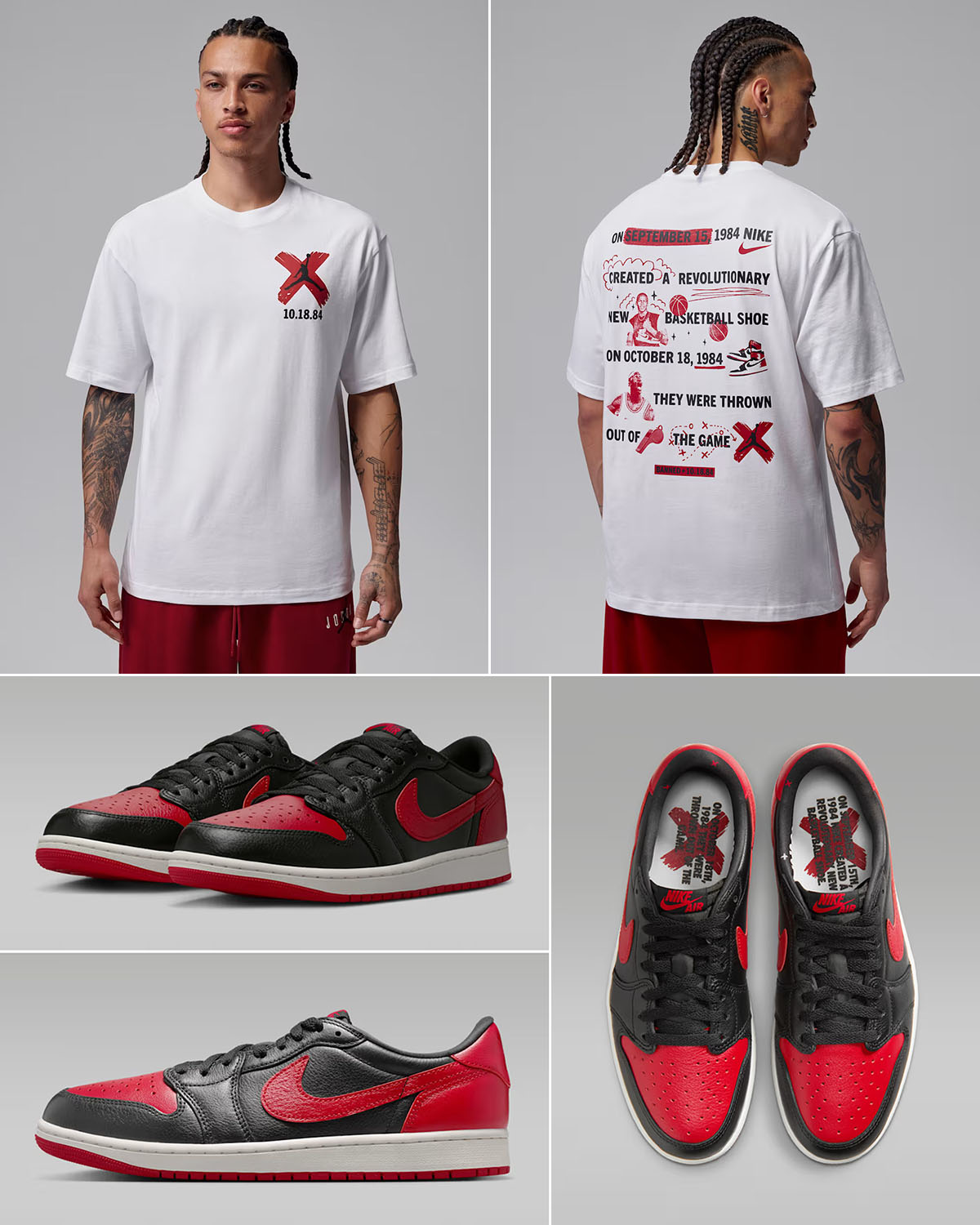 Air Jordan 1 Low OG Banned White T Shirt to Match Sneakers
