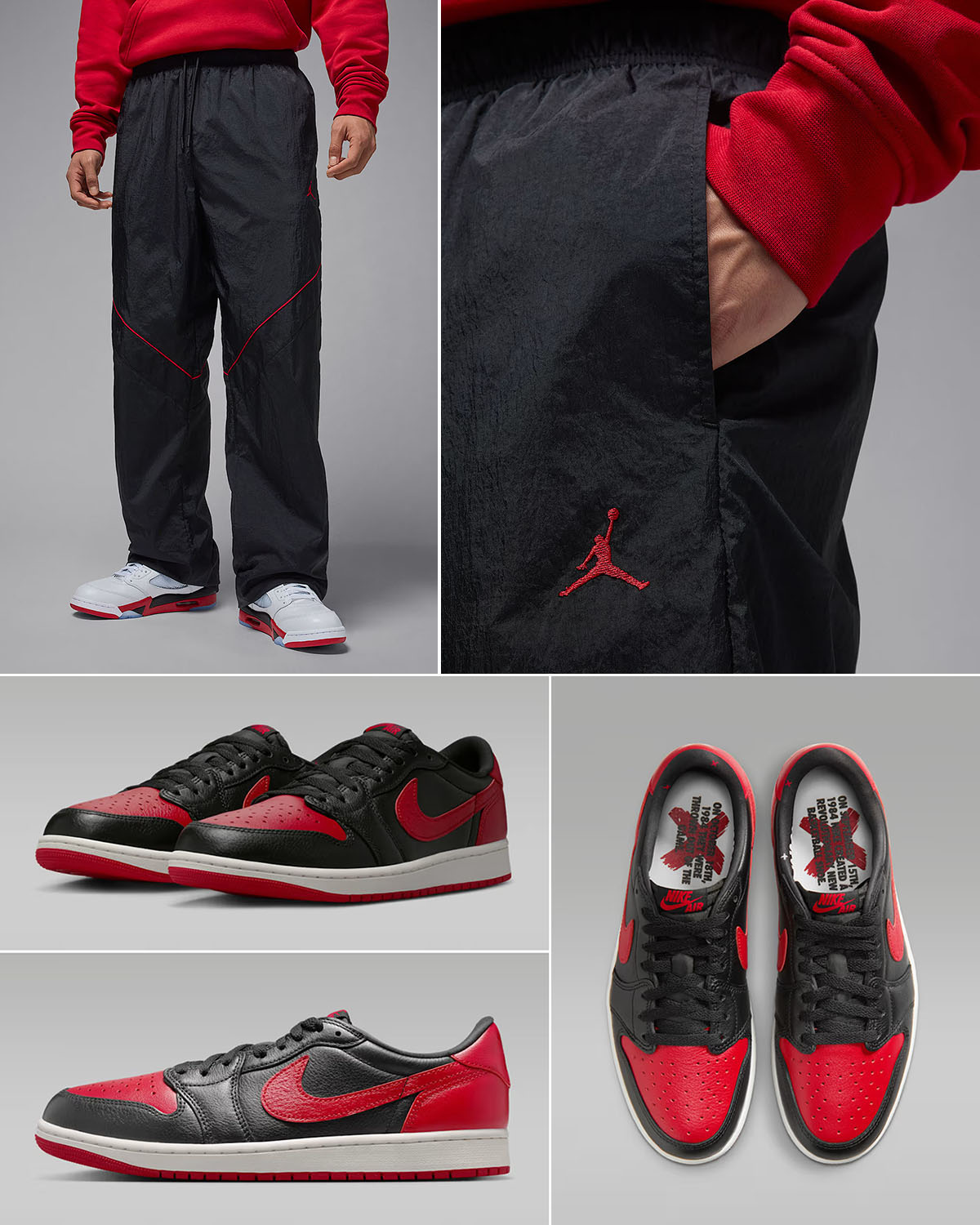 Air Jordan 1 Low OG Banned x Jordan Brooklyn Men’s Draft Pants to Match Sneakers