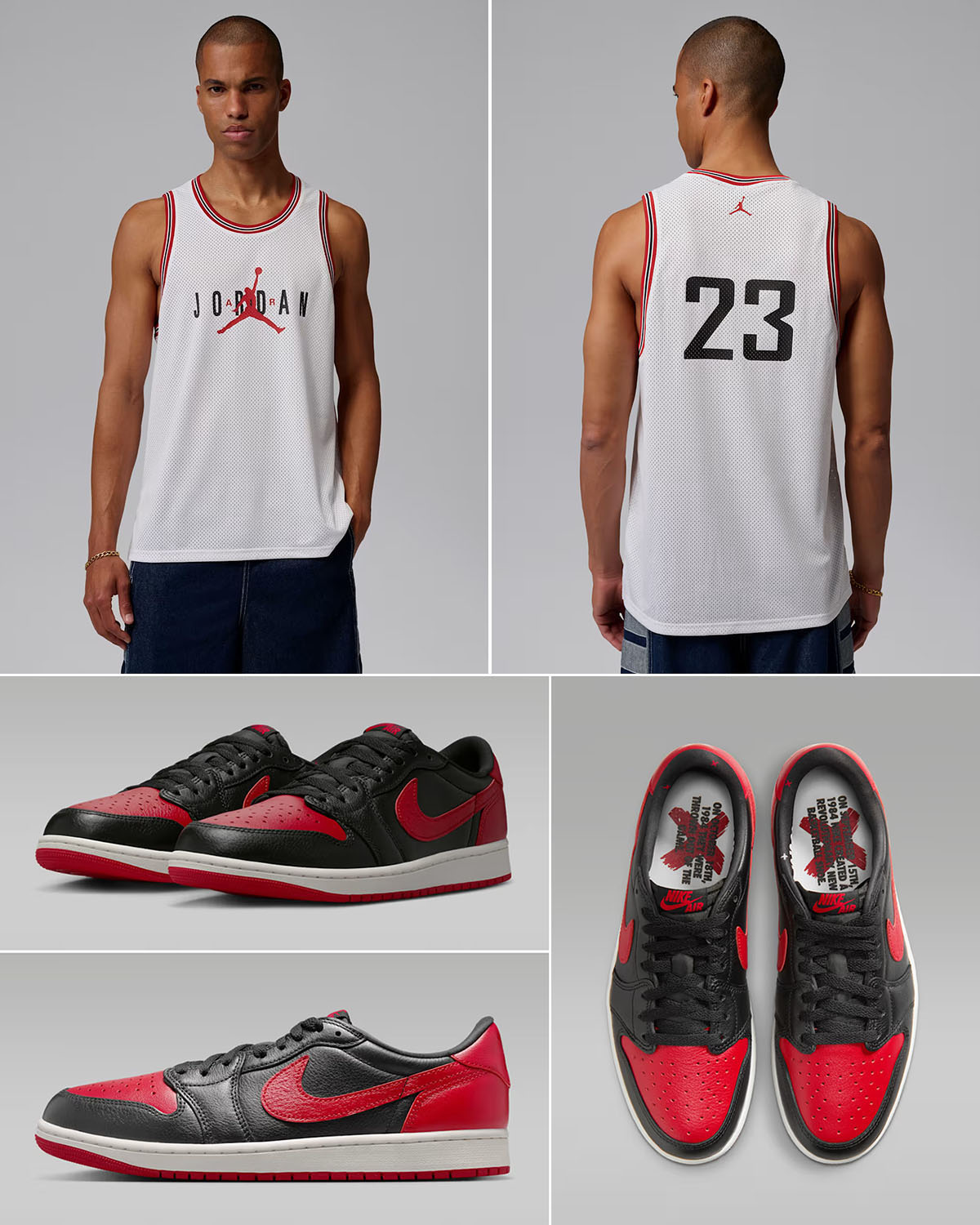 Air Jordan 1 Low OG Banned x Jordan Brooklyn Mesh Jersey to Match Sneakers