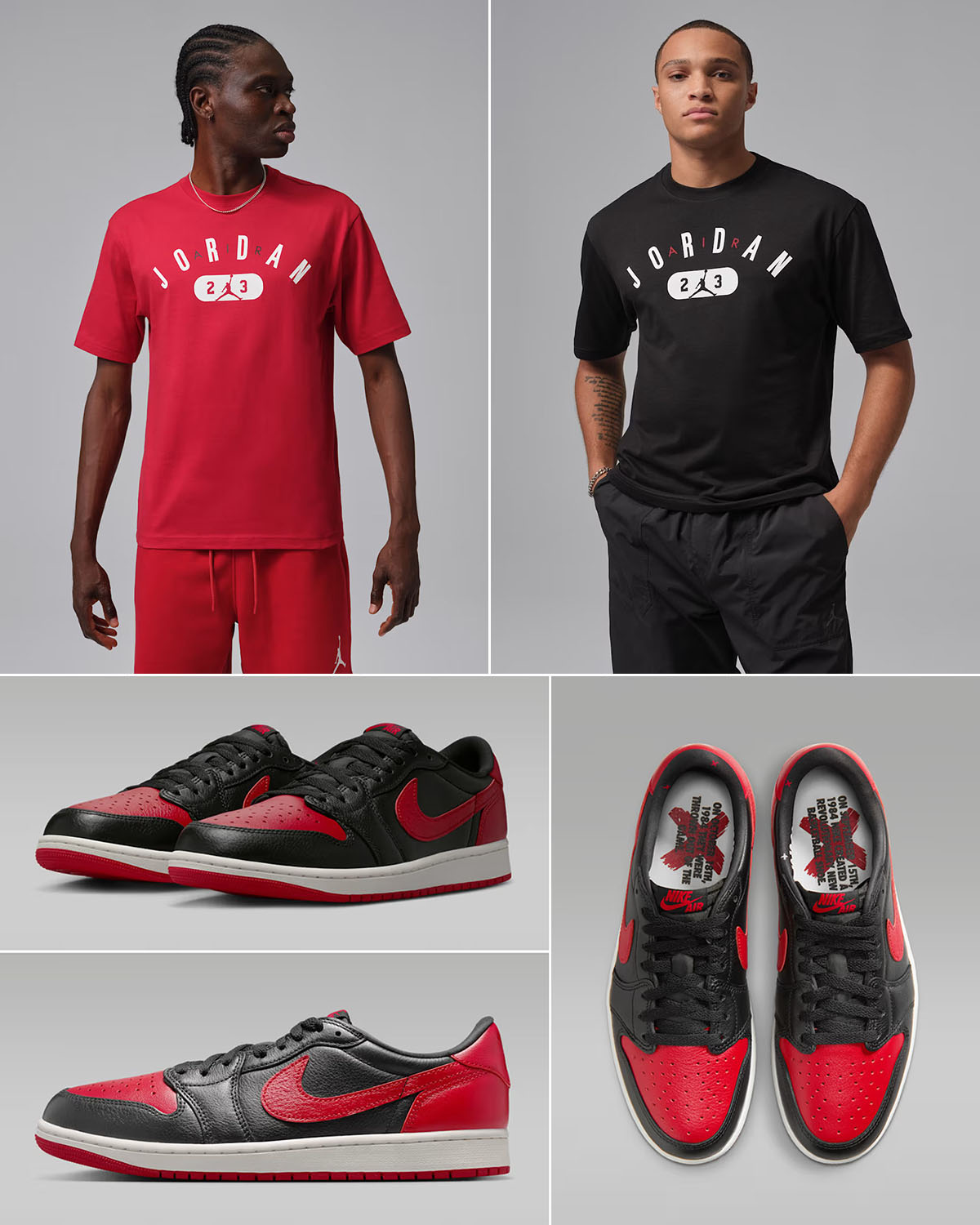 Air Jordan 1 Low OG Banned x Jordan Mens Graphic T Shirt to Match Sneakers