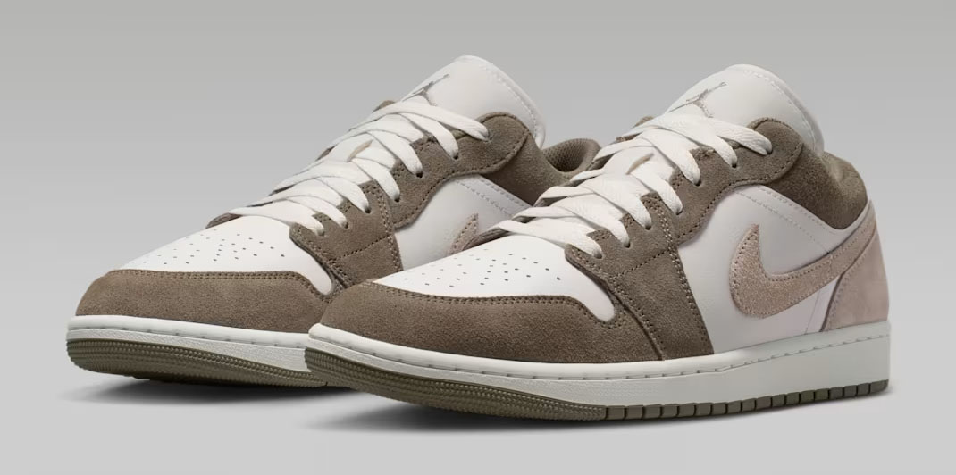 Air Jordan 1 Low Olive Grey Enigma Stone Mens Sneakers 1