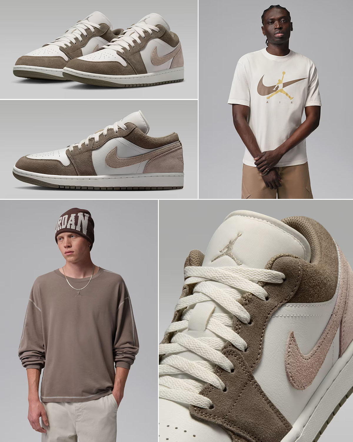 Air Jordan 1 Low Olive Grey Enigma Stone Mens Sneakers Matching Outfits