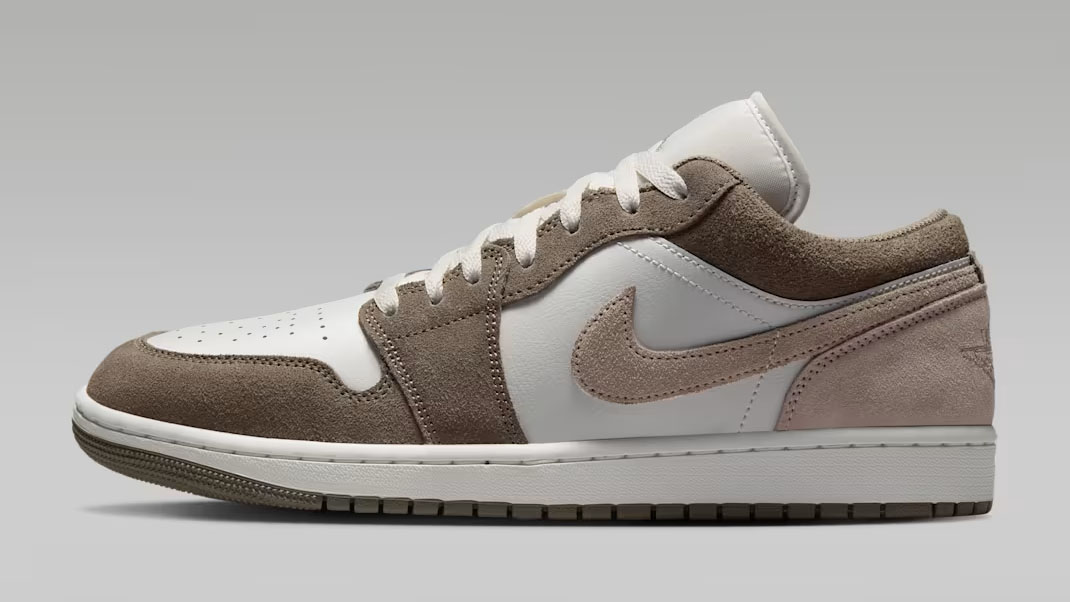 Air Jordan 1 Low Olive Grey Summit White Pale Ivory Enigma Stone Mens Sneakers 553558-046