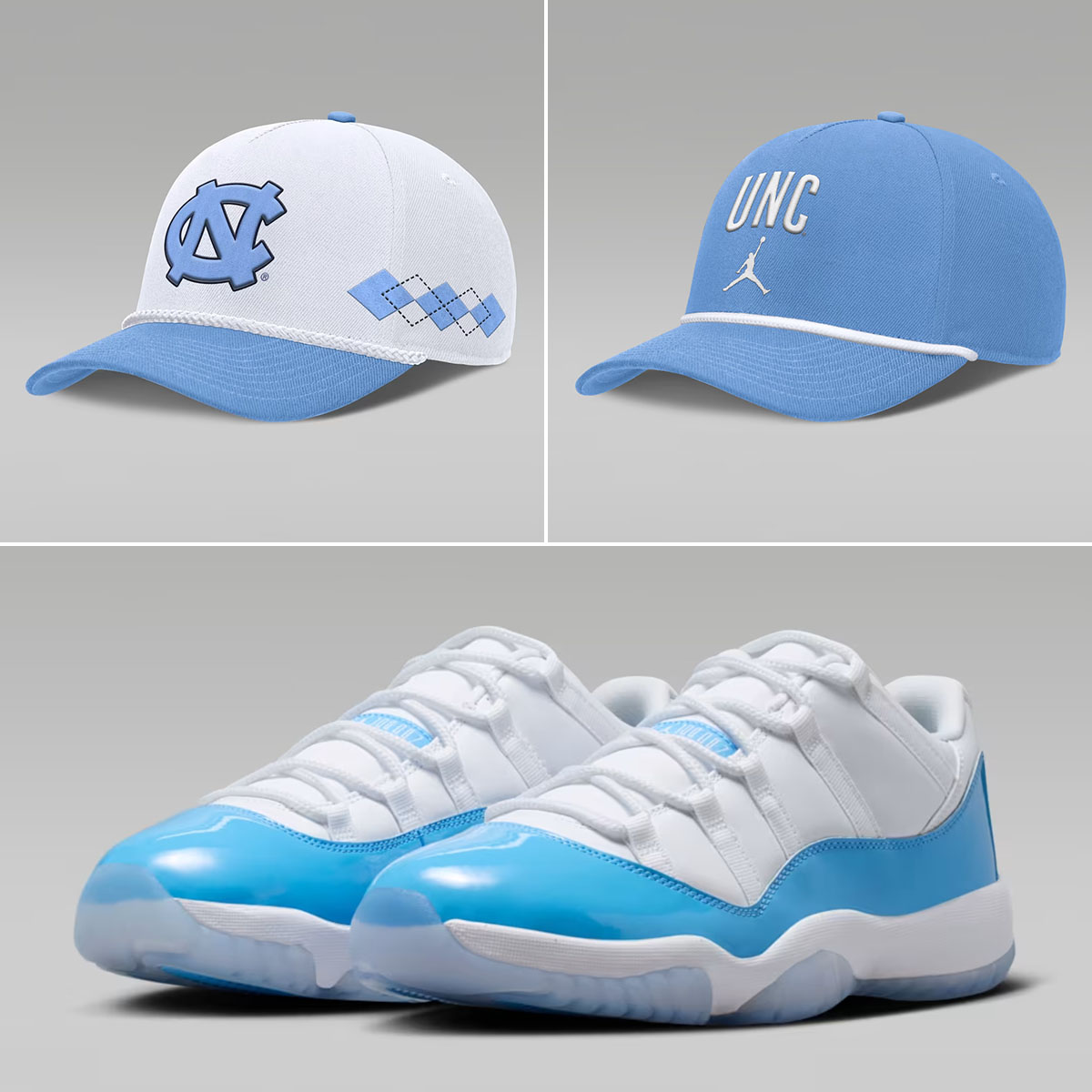 Air Jordan 11 Low UNC 2026 x Jordan Brand Tar Heels Hats to Match Sneakers