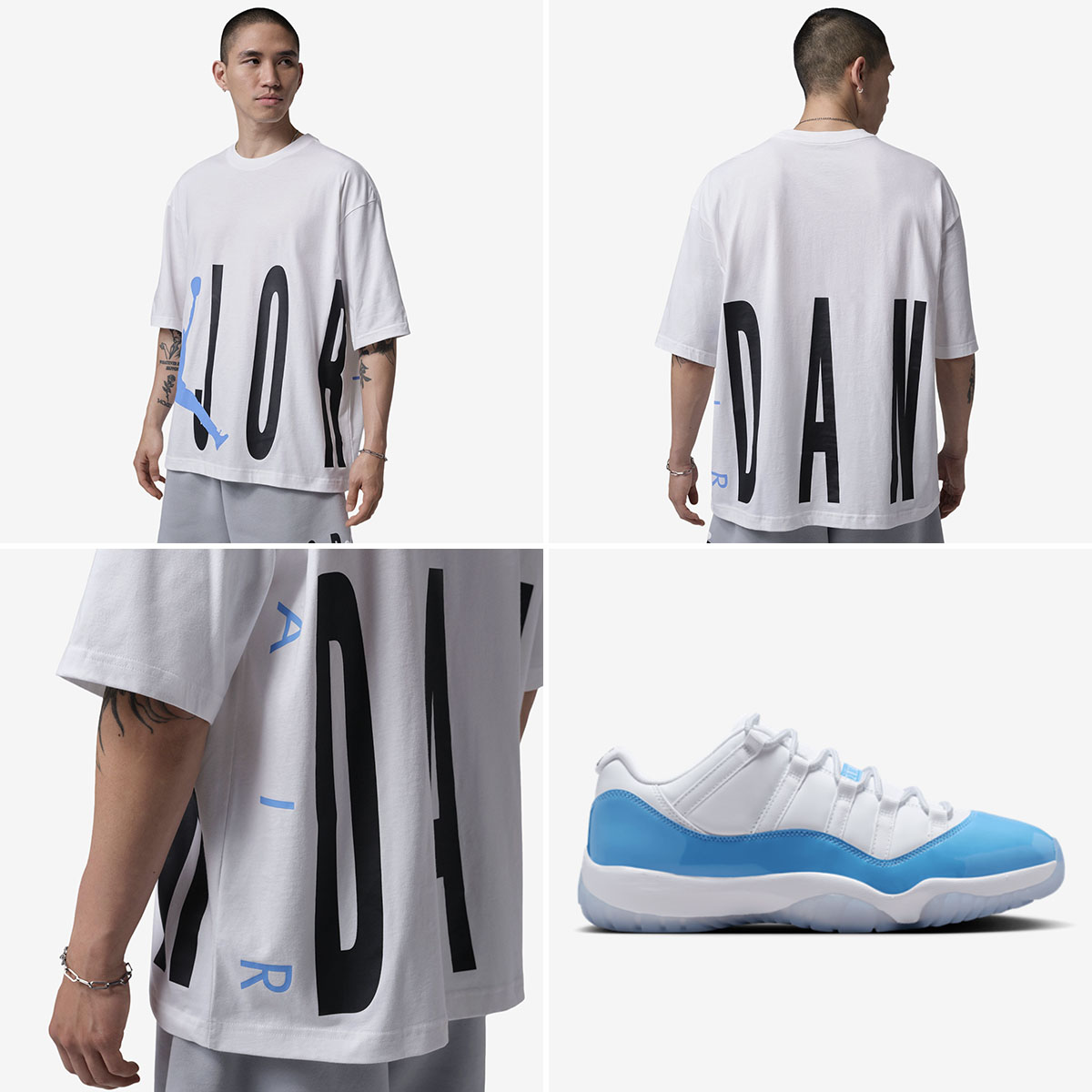 Air Jordan 11 Low UNC 2026 x Jordan Torso Stretch Oversized Mens T Shirt to Match Sneakers