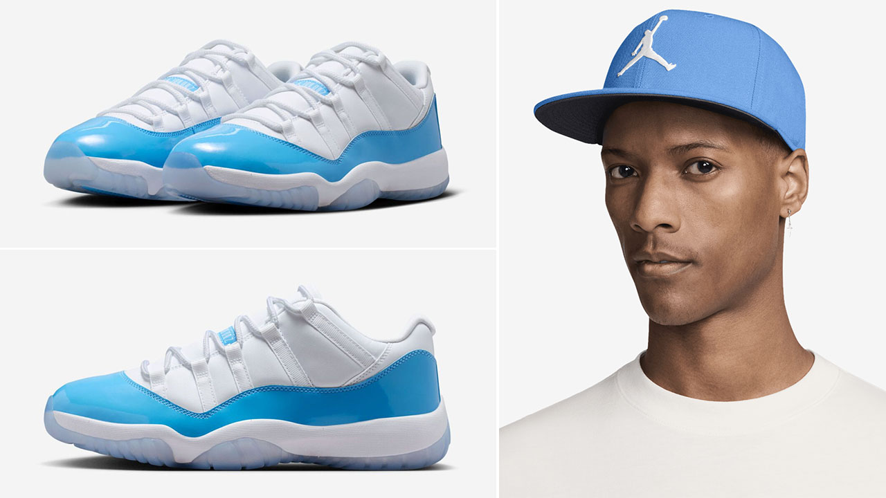 Air Jordan 11 Low UNC University Blue 2026 x Jordan Jumpman Pro Snapback Hat