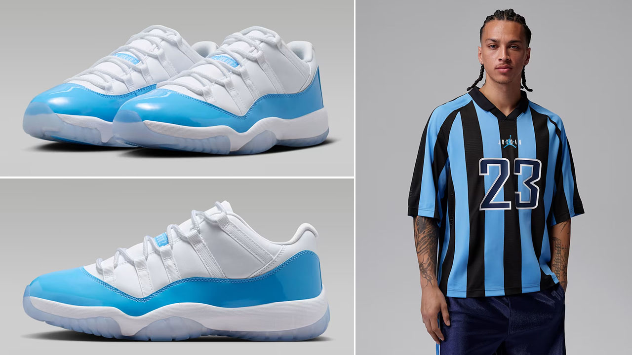 Air Jordan 11 Low UNC University Blue x Jordan Brooklyn Men’s Terrace Top Outfit to Match Sneakers