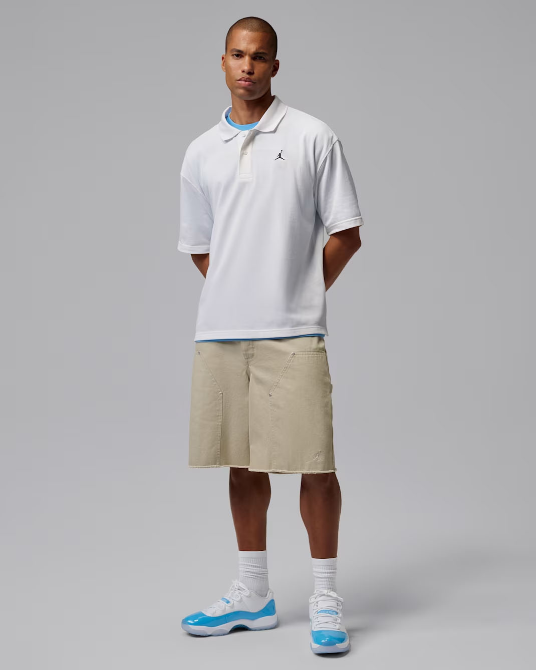 Air Jordan 11 Low UNC White University Blue Mens Outfit to Match Sneakers