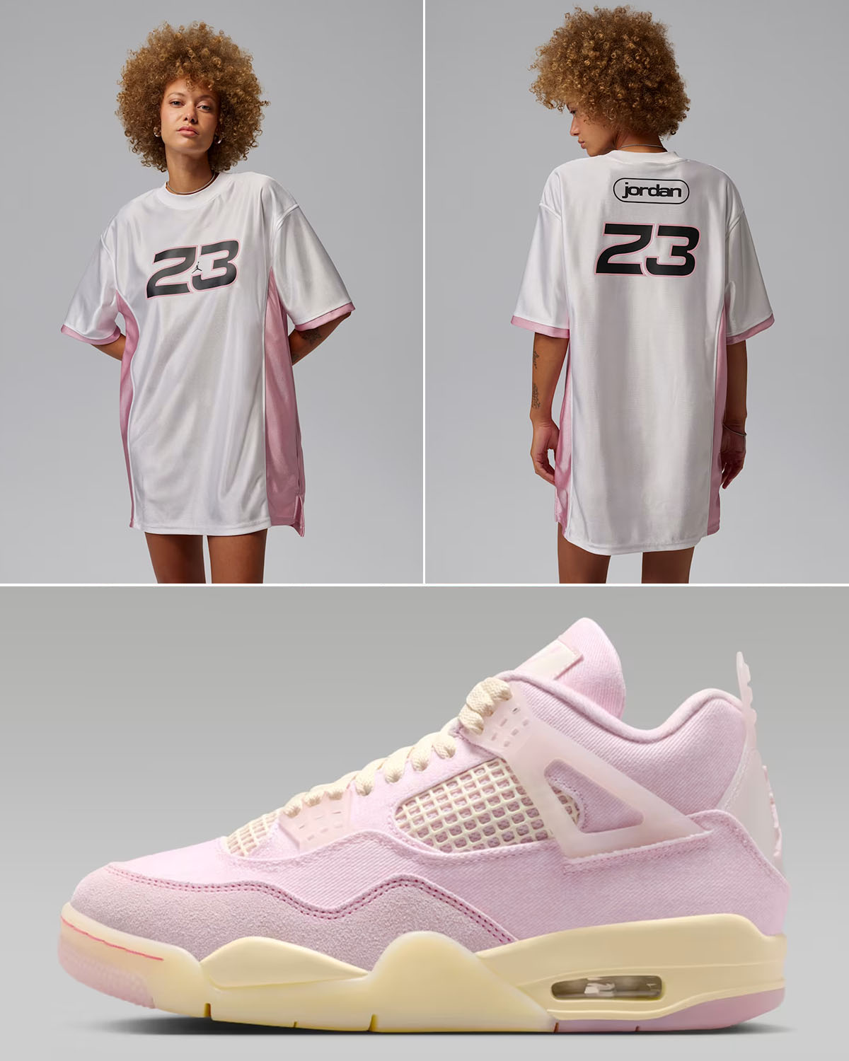 Air Jordan 4 Iced Carmine x Jordan Brooklyn Womens Jersey Dress Outfit to Match Sneakers