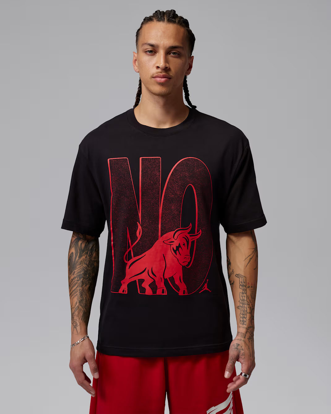 Air Jordan 4 Toro Bravo 2026 Men's T-Shirt Black Fire Red
