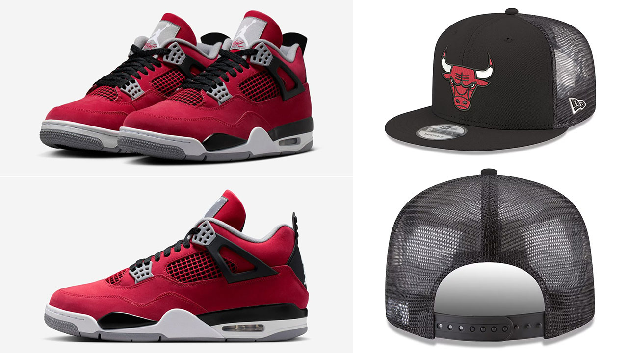 Air-Jordan-4-Toro-Bravo-2026-x-Chicago-Bulls-New-Era-Core-Logo-Meshback-9FIFTY-Snapback-Hat-Black