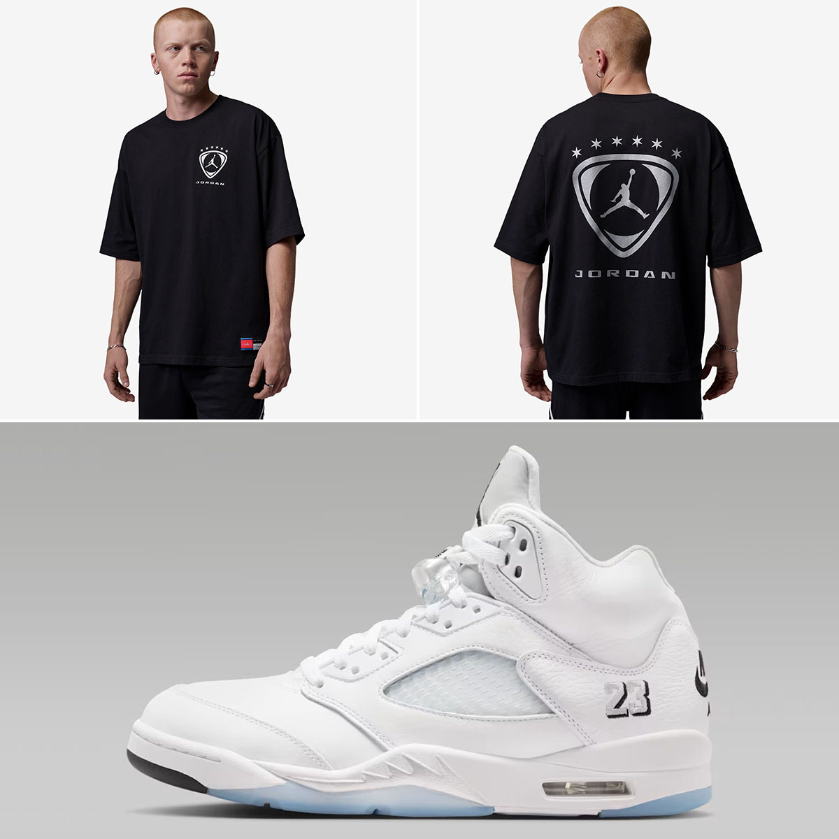 Air Jordan 5 White Metallic 2026 x Jordan Brooklyn Oversized Graphic Mens T Shirt to Match