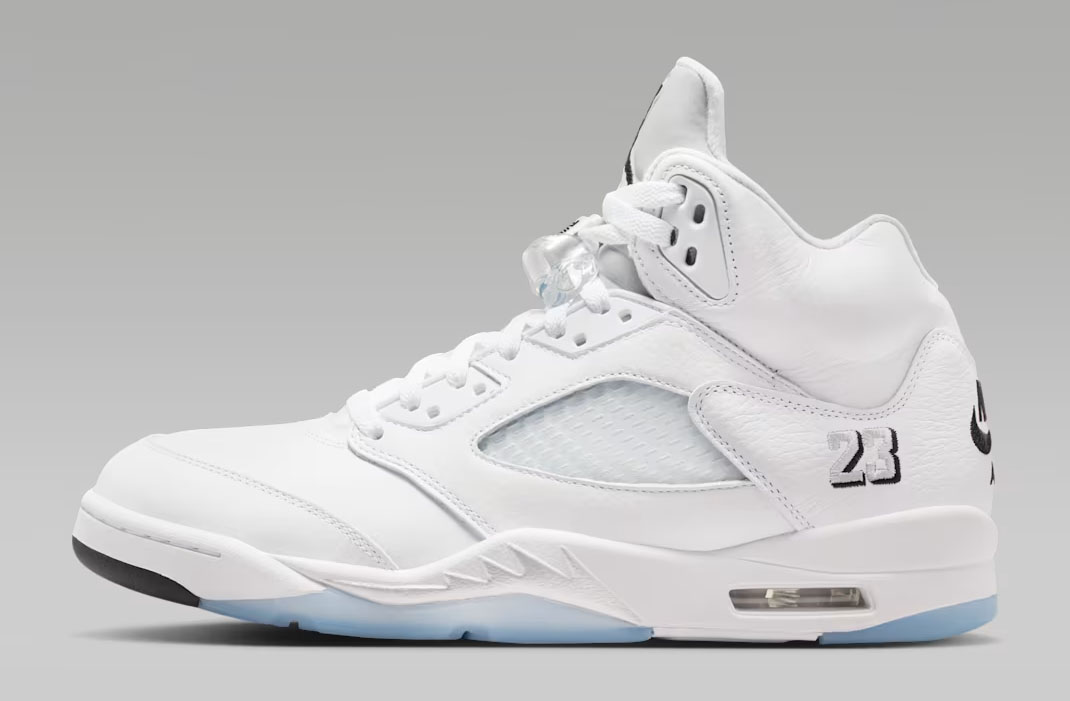 Air Jordan 5 White Metallic Silver Mens Shoes HQ7978-103