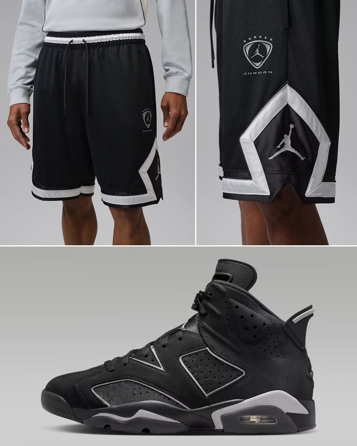 Air Jordan 6 Cap and Gown 2026 x Jordan Brooklyn Mens Diamond Shorts Outfit to Match Sneakers