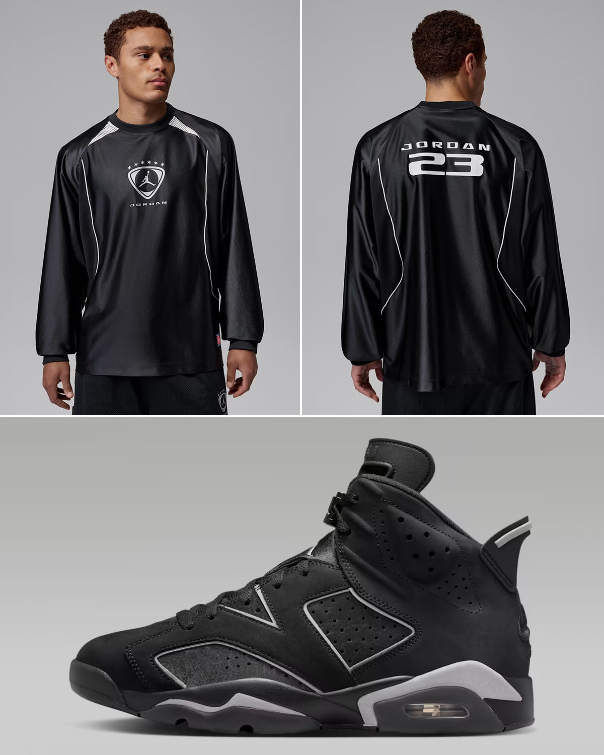 Air Jordan 6 Cap and Gown 2026 x Jordan Brooklyn Mens Long Sleeve Goalie Top Outfit to Match Sneakers