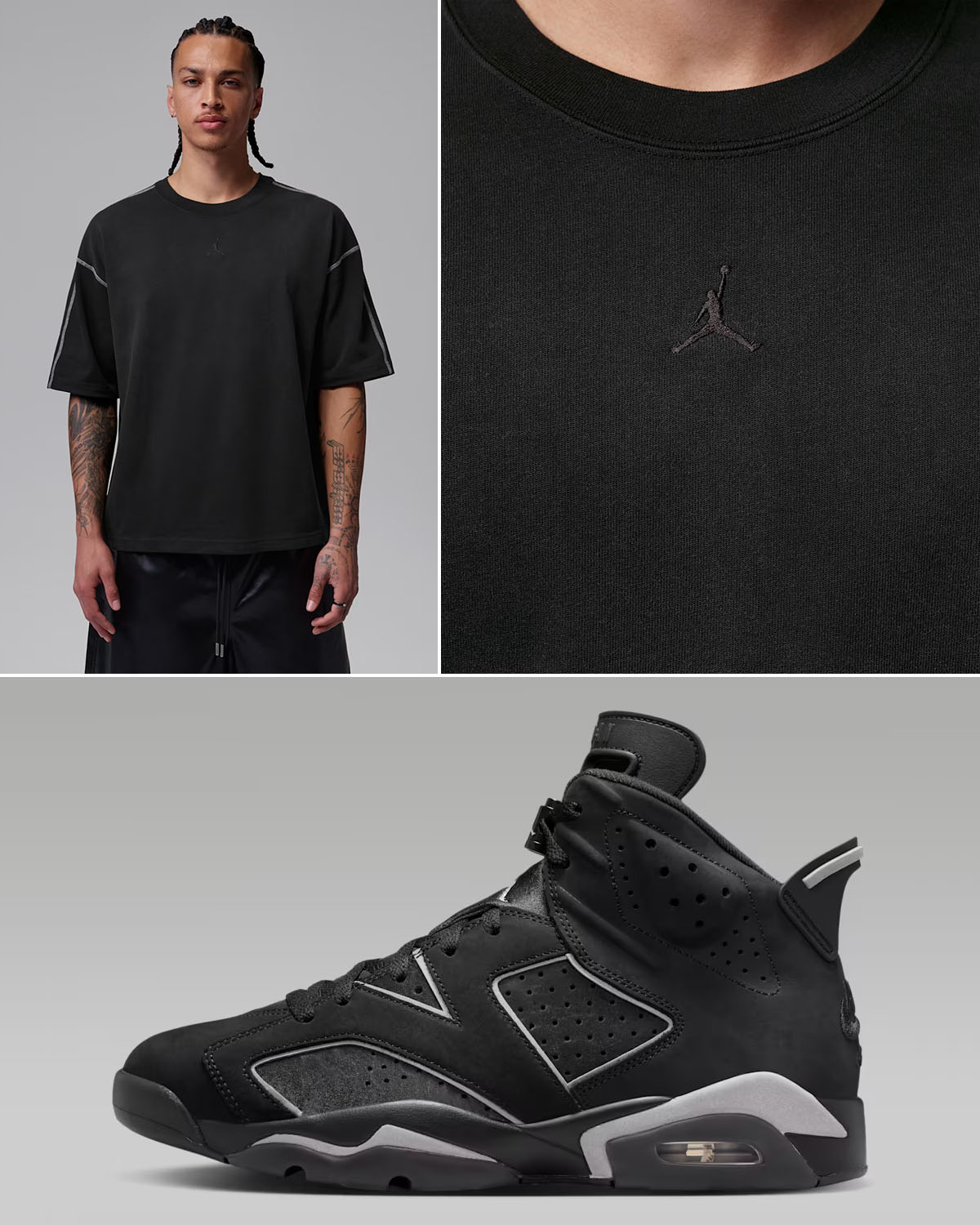 Air Jordan 6 Cap and Gown 2026 x Jordan Flight Men's Heavyweight Short-Sleeve Top Outfit to Match Sneakers