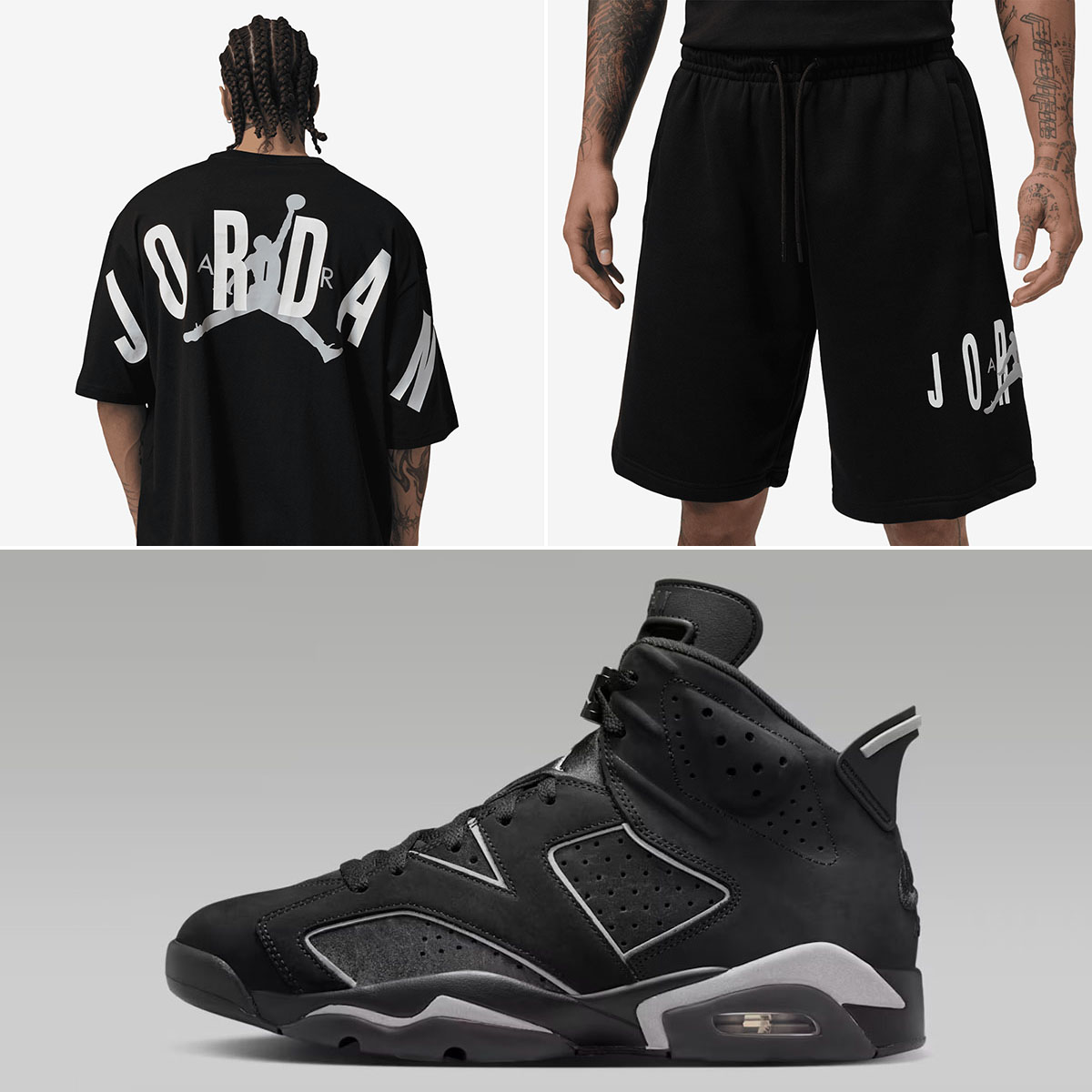 Air Jordan 6 Cap and Gown x Jordan Stretch Oversized T Shirt and Fleece Shorts to Match Sneakers
