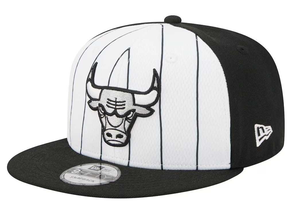Chicago Bulls New Era 2025 NBA Tip Off 9FIFTY Snapback Hat Black White Silver 1